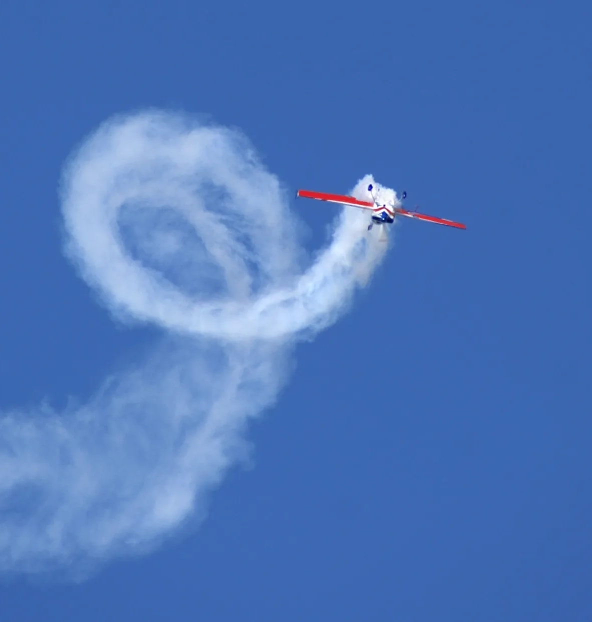 Aerobatic aircraft in flight
